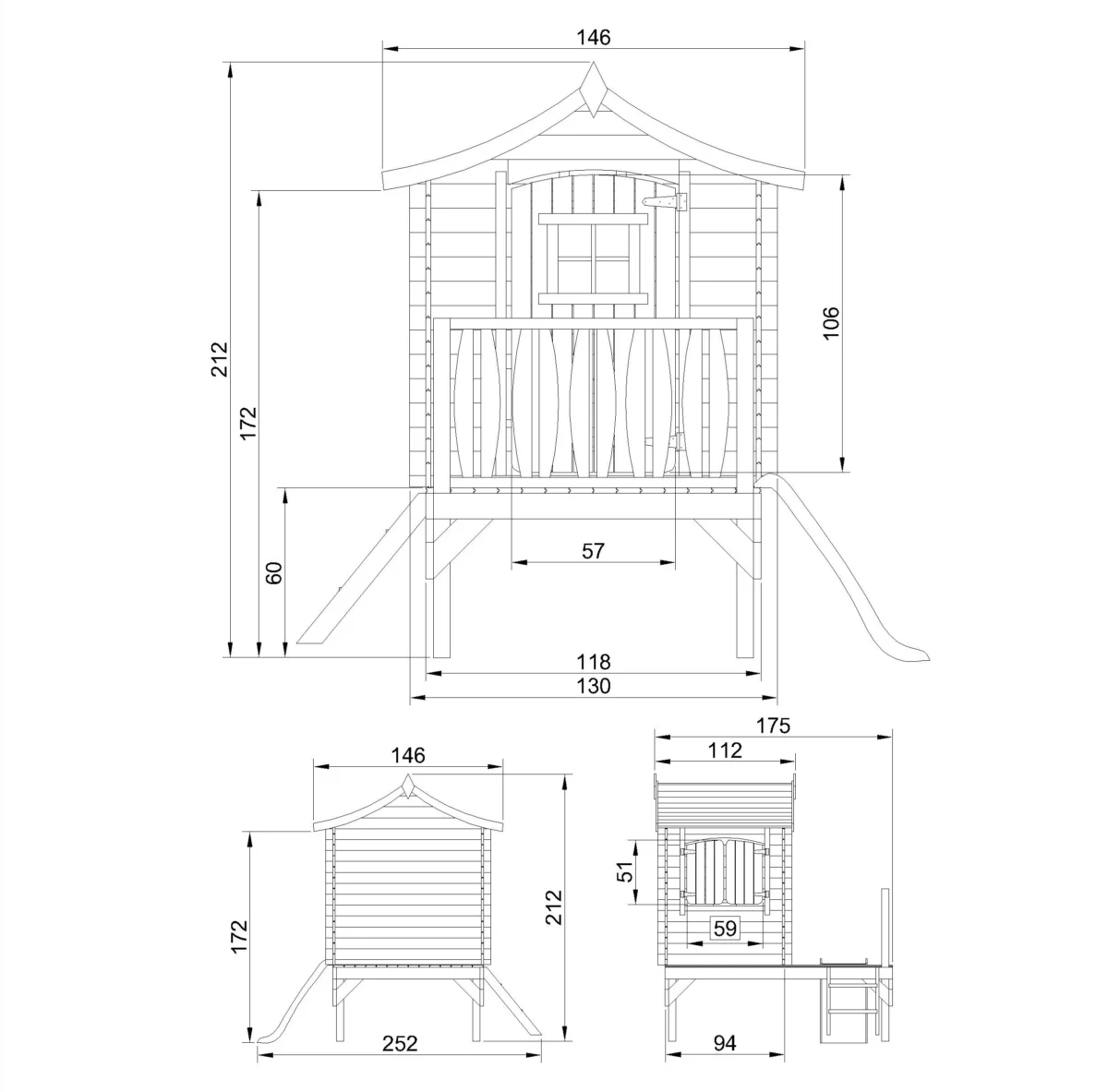 Holzhaus für Kinder M550A – Bild 6