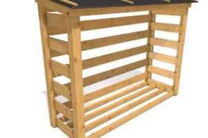 Herold 2270 Gartenholzscheit mit Rückwand und Bodenrost 210x70 cm