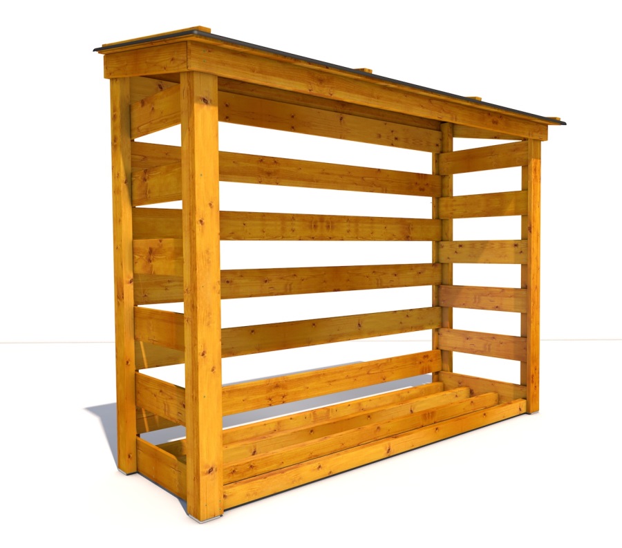 210x70-cm-tl-19-mm Herold 2270 Gartenholzrahmen mit Rückwand und Bodenrost + Schlusslasur im Farbton Golden Oak 210x70 cm Stärke 19 mm