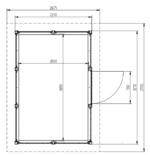3 m2 327x221 cm Dicke 19 mm