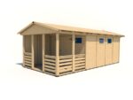 Gartenpavillon Herold A3366 D Plus mit Seitenwand und Terrassenboden(12