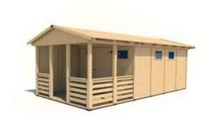 Gartenpavillon Herold A3366 D Plus mit Seitenwand und Terrassenboden(12