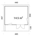 5 m2 440 x 300 cm Dicke 56 mm