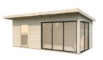 1 m2 s posuvnými dveřmi s dvojitým sklem 595 x 300 cm tl. 44 mm