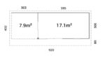 9 m2 s posuvnými dveřmi 895 x 300 cm tl. 44 mm