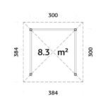 3 m2 mit Geländer Gazebo Bianca 8