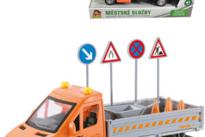 Car working set with traffic signs on flywheel on battery Light Sound Car working set with traffic signs on flywheel on battery Light Sound