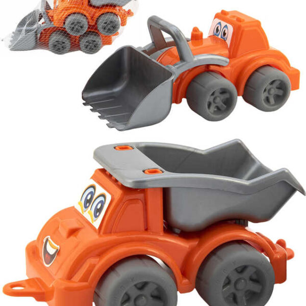 Car working fröhliche 13cm Baumaschinen mit Augen Set 2pcs im Netz Plastik Car working fröhliche 13cm Baumaschinen mit Augen Set 2pcs im Netz Plastik