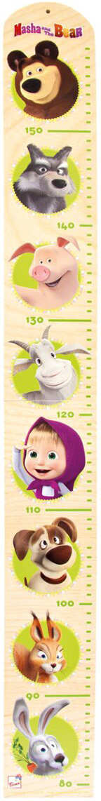 BINO WOOD Kinder-Wandmaß Mascha und Bär bis 160cm natur BINO WOOD Kinder-Wandmaß Mascha und Bär bis 160cm natur