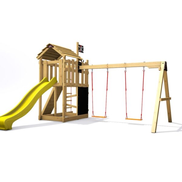 Spielplatz Monkey's Home Kleiner Pirat ROT mit gelber Rutsche Spielplatz Monkey's Home Kleiner Pirat ROT mit gelber Rutsche