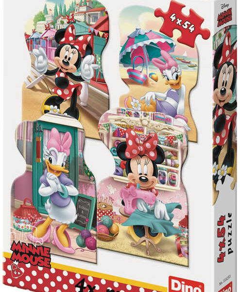 DINO Puzzle 4x54 Teile Minnie und Daisy im Sommer 13x19cm 4in1 DINO Puzzle 4x54 Teile Minnie und Daisy im Sommer 13x19cm 4in1