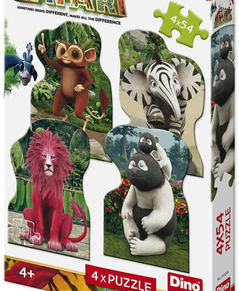 DINO Puzzle 4x54 Teile Zafari: Zoomba und Freunde 13x19cm Puzzle 4in1 DINO Puzzle 4x54 Teile Zafari: Zoomba und Freunde 13x19cm Puzzle 4in1