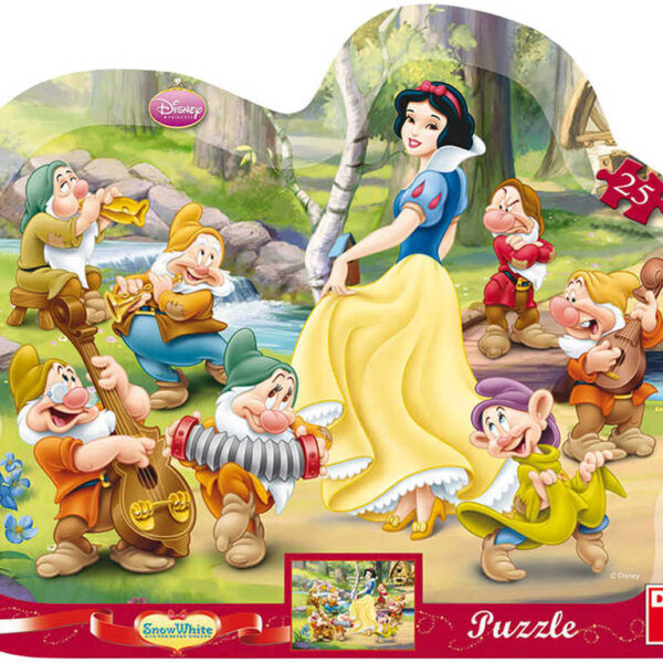 DINO Puzzle Schneewittchen und die sieben Zwerge 25 Teile 30x23cm DINO Puzzle Schneewittchen und die sieben Zwerge 25 Teile 30x23cm