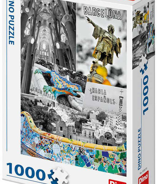 DINO Puzzle1000 Teile Barcelona Spanien Fotocollage 47x66cm Puzzle DINO Puzzle1000 Teile Barcelona Spanien Fotocollage 47x66cm Puzzle