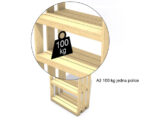 5 x 40 x 100cm) Holzregal Herold (83