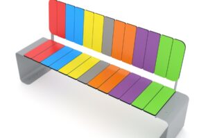 Regenbogenbank mit Rückenlehne Regenbogenbank mit Rückenlehne