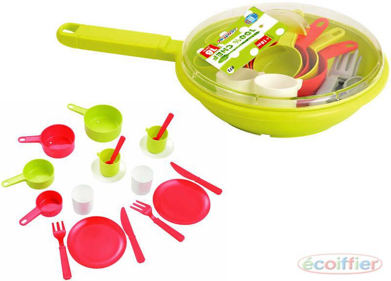 ecoiffier-detska-sada-nadobi-set-kuchynsky-panev-s-doplnky-plast ECOIFFIER Kinderkochgeschirr-Set Küchenpfanne mit Zubehör PLAST ECOIFFIER Kinderkochgeschirr-Set Küchenpfanne mit Zubehör PLAST