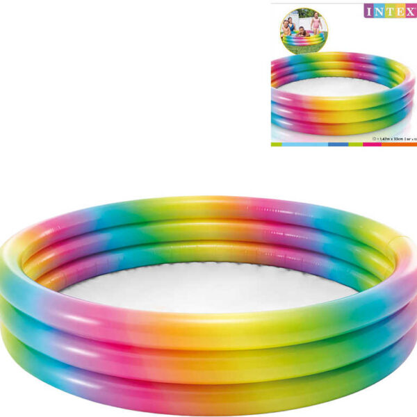 INTEX Babybecken aufblasbar rund 147x33cm Regenbogen 58439 INTEX Babybecken aufblasbar rund 147x33cm Regenbogen 58439