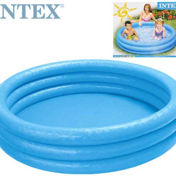 INTEX Rundpool Crystal 147x33cm aufblasbar blau 3 Kammern 58426 INTEX Rundpool Crystal 147x33cm aufblasbar blau 3 Kammern 58426