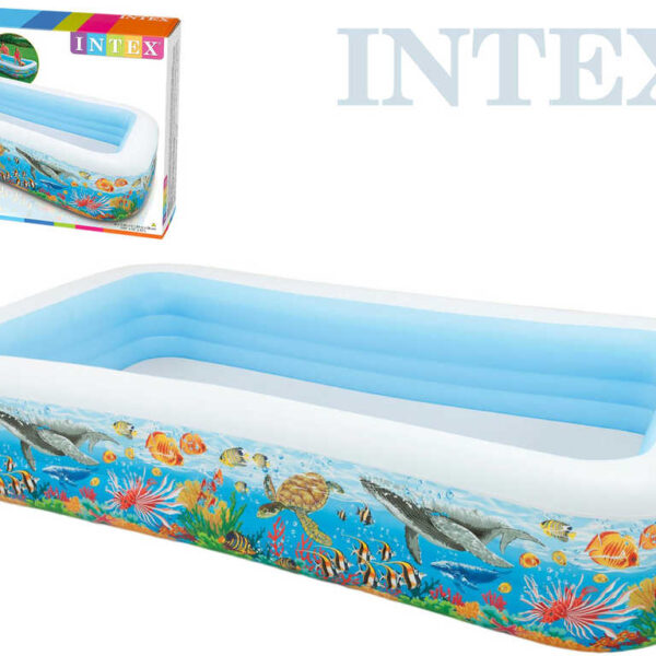 INTEX Familienpool Rechteck aufblasbar 305x56x183cm Meereswelt 58485 INTEX Familienpool Rechteck aufblasbar 305x56x183cm Meereswelt 58485