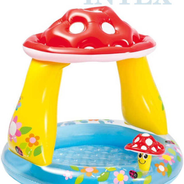 INTEX Schwimmbad mit Überdachung Fliegenpilz 102x89cm aufblasbares Planschbecken 57114 INTEX Schwimmbad mit Überdachung Fliegenpilz 102x89cm aufblasbares Planschbecken 57114