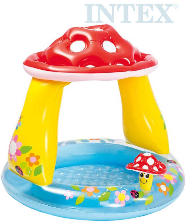 intex-bazenek-se-striskou-muchmurka-102x89cm-nafukovaci-brouzdaliste-57114 INTEX Schwimmbad mit Überdachung Fliegenpilz 102x89cm aufblasbares Planschbecken 57114 INTEX Schwimmbad mit Überdachung Fliegenpilz 102x89cm aufblasbares Planschbecken 57114