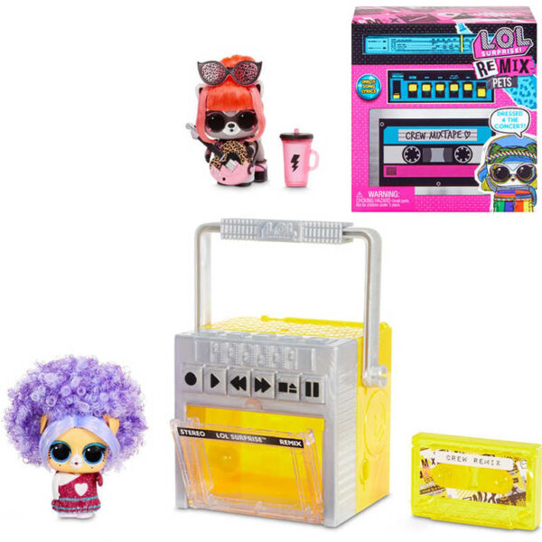 L.O.L. Surprise ReMix Pets Set batteriebetriebener Kassettenrekorder mit Tier Sound L.O.L. Surprise ReMix Pets Set batteriebetriebener Kassettenrekorder mit Tier Sound