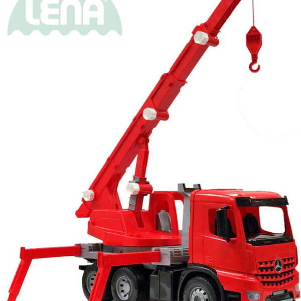 LENA Autokran Mercedes Arocs 70cm funktionell rot aus Kunststoff LENA Autokran Mercedes Arocs 70cm funktionell rot aus Kunststoff