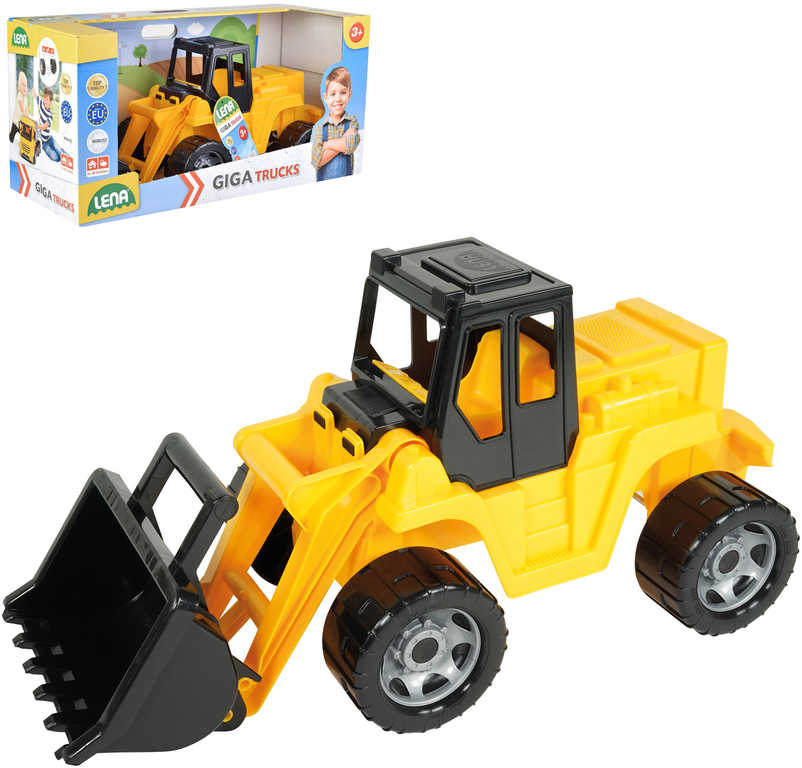 lena-giga-trucks-auto-nakladac-62cm-zluto-cerny-bagr-na-pisek-plast LENA Giga Trucks Frontlader 62cm gelb-schwarz Sandbagger aus Kunststoff LENA Giga Trucks Frontlader 62cm gelb-schwarz Sandbagger aus Kunststoff