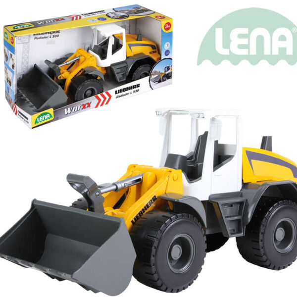 LENA Lader funktionsfähig 49cm Worxx 1:15 Liebherr L538 aus Kunststoff im Karton LENA Lader funktionsfähig 49cm Worxx 1:15 Liebherr L538 aus Kunststoff im Karton