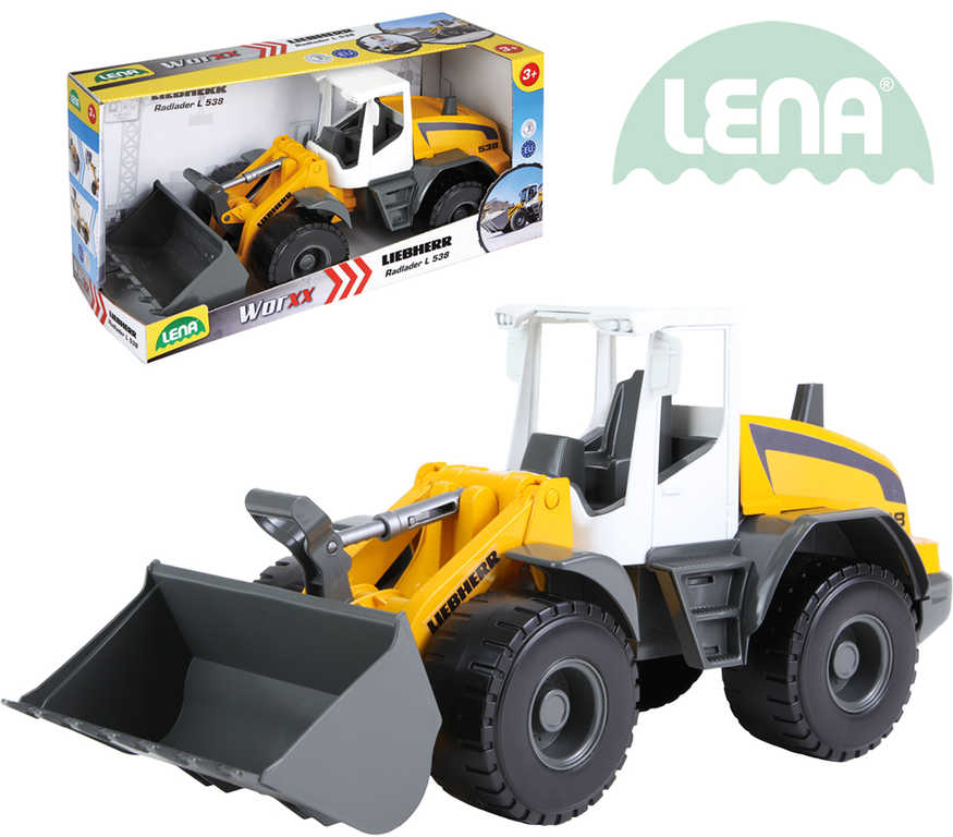 lena-nakladac-funkcni-49cm-worxx-1-15-liebherr-l538-plast-v-krabici LENA Lader funktionsfähig 49cm Worxx 1:15 Liebherr L538 aus Kunststoff im Karton LENA Lader funktionsfähig 49cm Worxx 1:15 Liebherr L538 aus Kunststoff im Karton