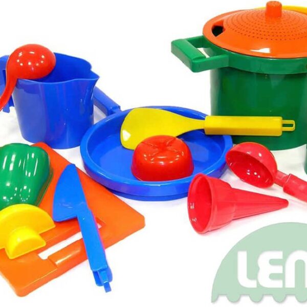 LENA Kunststoff-Kochset 14-teilig für Sand LENA Kunststoff-Kochset 14-teilig für Sand