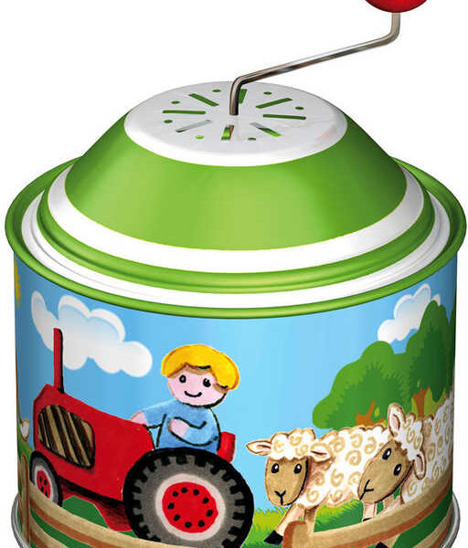 LENA Spielschrank Bauernhof 8cm Retro-Kurbelschleifer mit Melodie aus Metall LENA Spielschrank Bauernhof 8cm Retro-Kurbelschleifer mit Melodie aus Metall