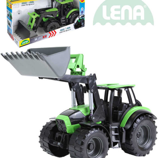 LENA Traktor funktionsfähig mit Schaufel 45cm Worxx 1:15 DeutzFahr Agrotron 7250 Kunststoff LENA Traktor funktionsfähig mit Schaufel 45cm Worxx 1:15 DeutzFahr Agrotron 7250 Kunststoff