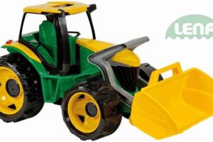 LENA Kunststofftraktor mit Schaufel grün - gelb 62 cm für Sand LENA Kunststofftraktor mit Schaufel grün - gelb 62 cm für Sand