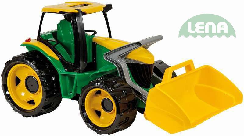 lena-traktor-plastovy-se-lzici-zeleno-zluty-62-cm-na-pisek LENA Kunststofftraktor mit Schaufel grün - gelb 62 cm für Sand LENA Kunststofftraktor mit Schaufel grün - gelb 62 cm für Sand