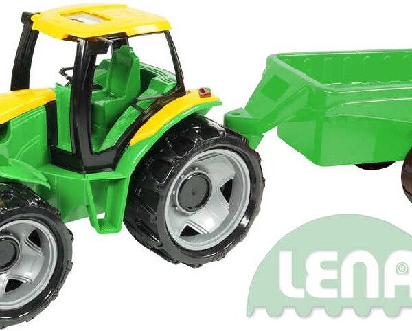 LENA Traktor Kunststoff-Set grün mit Anhänger 94cm im Karton LENA Traktor Kunststoff-Set grün mit Anhänger 94cm im Karton