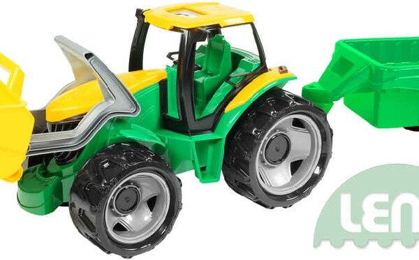LENA Traktor Kunststoff-Set grün mit Löffel und Anhänger 110cm im Karton LENA Traktor Kunststoff-Set grün mit Löffel und Anhänger 110cm im Karton