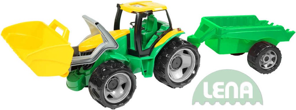 lena-traktor-plastovy-zeleny-set-se-lzici-a-privesem-110cm-v-krabici LENA Traktor Kunststoff-Set grün mit Löffel und Anhänger 110cm im Karton LENA Traktor Kunststoff-Set grün mit Löffel und Anhänger 110cm im Karton