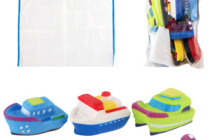 Baby-Gummiboote für die Badewanne 6er-Set mit Saugnapfnetz Baby-Gummiboote für die Badewanne 6er-Set mit Saugnapfnetz