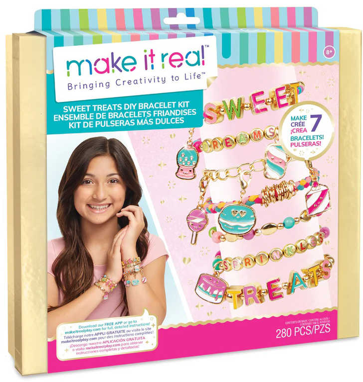 make-it-real-naramky-sweet-treats-kreativni-set-vyroba-detske-bizuterie MAKE IT REAL Armbänder Sweet Treats Kreativset für Kinderschmuck MAKE IT REAL Armbänder Sweet Treats Kreativset für Kinderschmuck