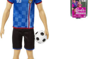 MATTEL BRB Barbiepuppe Ken Fußballspieler blaues Trikot MATTEL BRB Barbiepuppe Ken Fußballspieler blaues Trikot