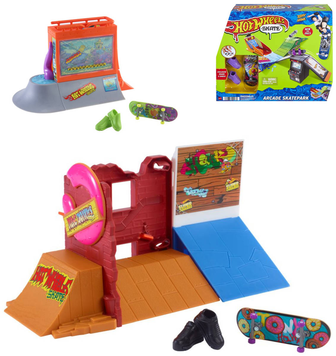 mattel-hot-wheels-skatepark-set-s-fingerboardem-a-botami-ruzne-druhy MATTEL HOT WHEELS Skatepark Set mit Fingerboard und Schuhen in verschiedenen Ausführungen.