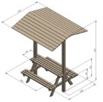 Monkey Picknicktisch mit Überdachung – Bild 2