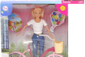 Defa Lucy Puppe 29cm Set mit Fahrrad aus Kunststoff in Box Defa Lucy Puppe 29cm Set mit Fahrrad aus Kunststoff in Box