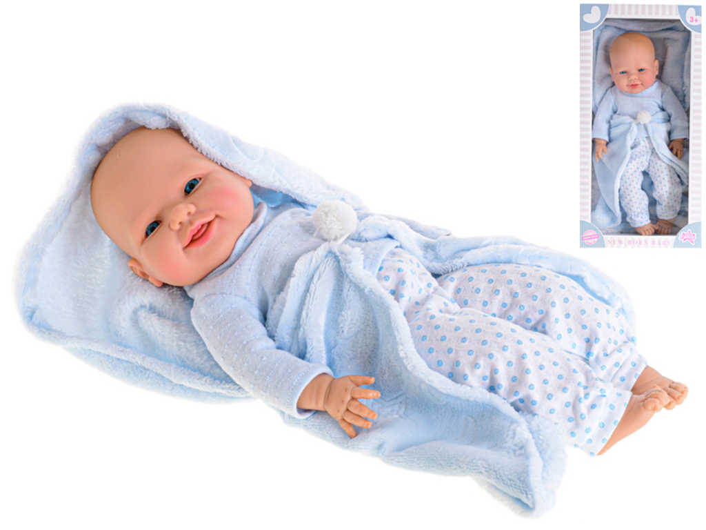 panenka-miminko-chlapecek-42cm-s-deckou-tvrde-telicko-v-krabici Baby Boy Doll 42cm mit Decke und hartem Körper im Karton Baby Boy Doll 42cm mit Decke und hartem Körper im Karton