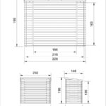 Holzunterstand H202 216 x 118 cm – Bild 2