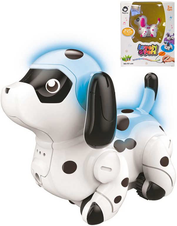 robot-pejsek-interaktivni-8cm-jezdici-po-namalovane-care-meni-barvu-na-baterie Interaktiver Roboterhund 8 cm