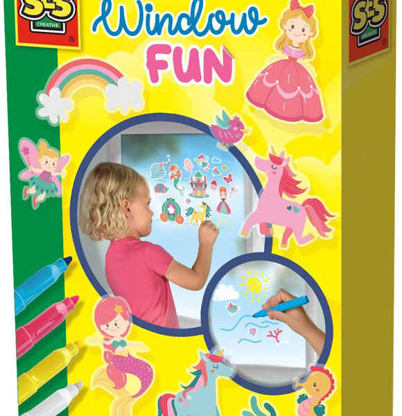 SES CREATIVE Kreatives Sticker-Set Prinzessin Fensterdekoration + 4 Glasmarker SES CREATIVE Kreatives Sticker-Set Prinzessin Fensterdekoration + 4 Glasmarker