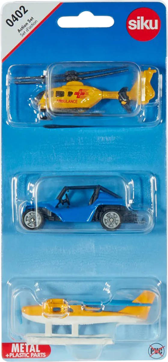 siku-auto-bugina-s-helikopterou-a-hydroplanem-akcni-set-modely-kovove-0402 SIKU Auto-Buggy mit Hubschrauber und Wasserflugzeug Action-Set Modelle Metall 0402 SIKU Auto-Buggy mit Hubschrauber und Wasserflugzeug Action-Set Modelle Metall 0402